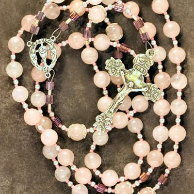 Twelve Angels Rose Quartz Rosary