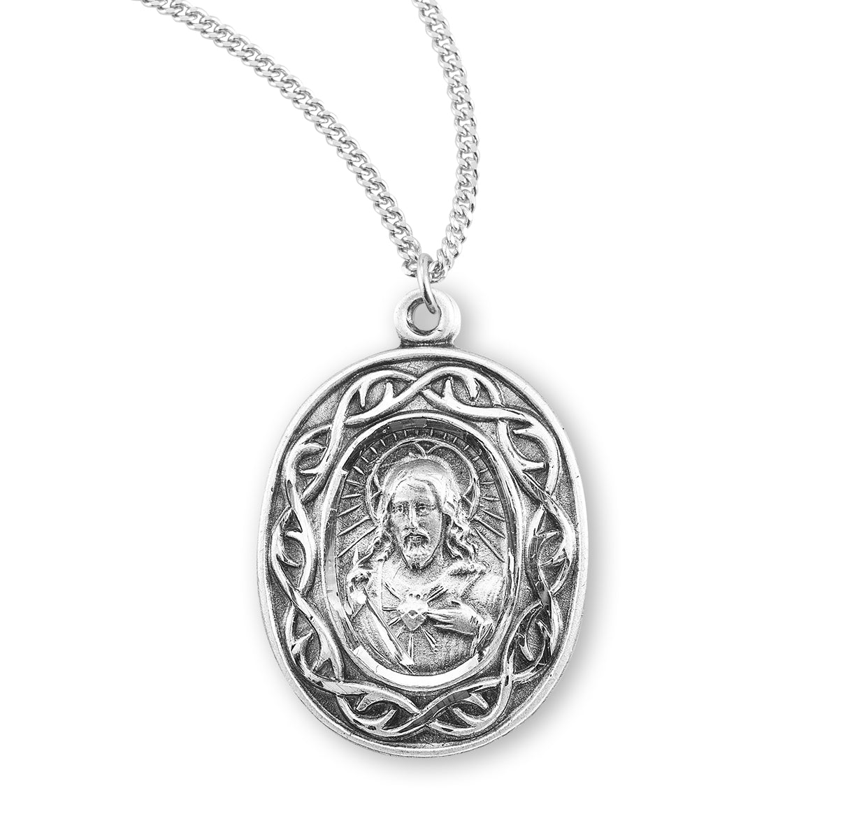 Sterling Silver Scapular Sacred Heart Of Jesus