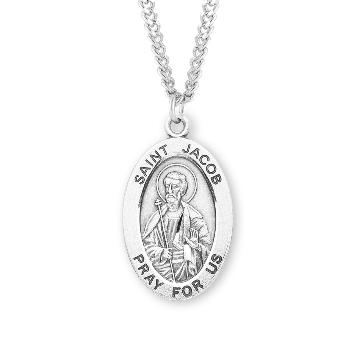 Patron Saint Jacob Oval Sterling Silver Medal