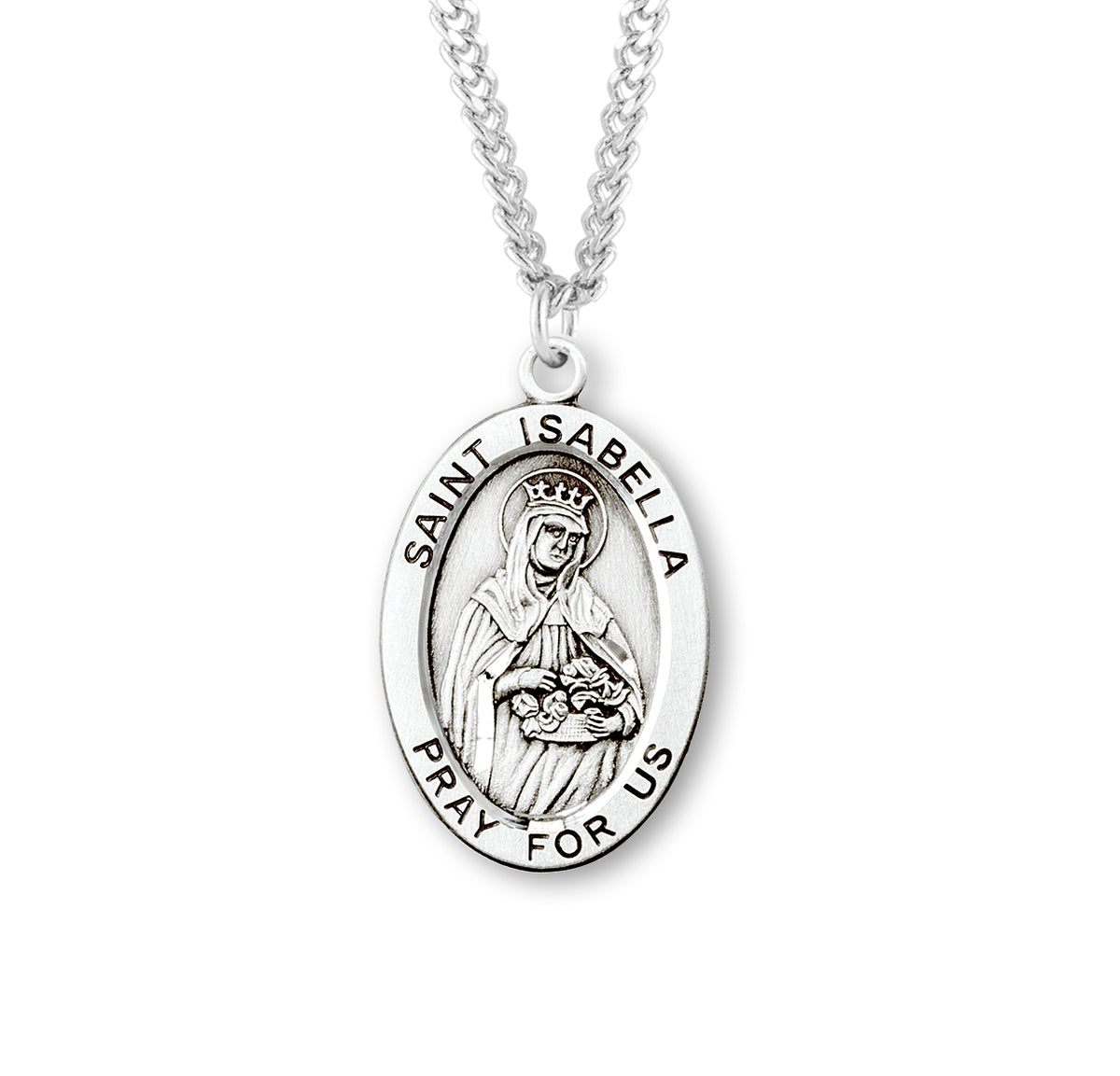 Patron Saint Regina Oval Sterling Silver Medal
