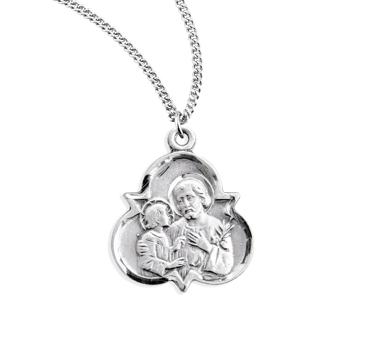 Saint Jude Thaddeus Sterling Silver Trinity Symbol Medal
