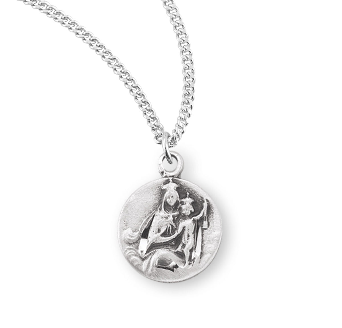 Sterling Silver Scapular Sacred Heart of Jesus Medal