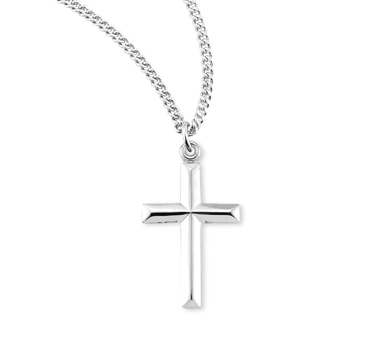 Sterling Silver Round Clover Cross Medal with Black Epoxy