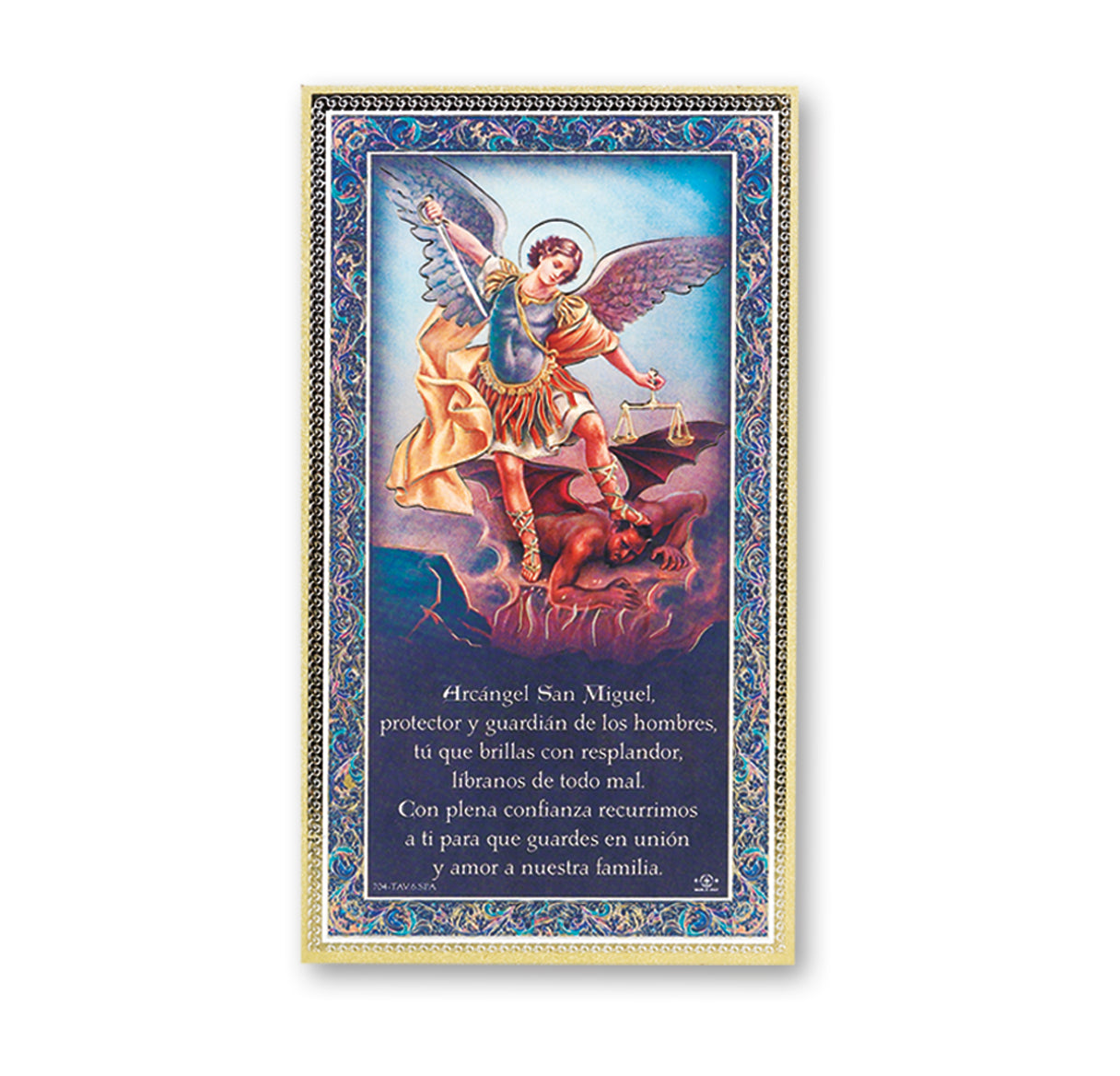 St. Michael (Spanish) Gold Foil Wood Plaque