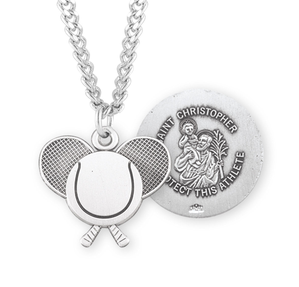 Saint Christopher Sterling Silver Tennis Athlete Medal – The Catholic Shop