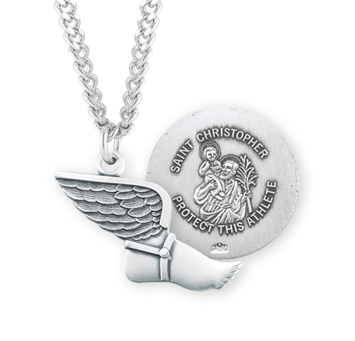 Saint Christopher Sterling Silver Track Athlete Medal