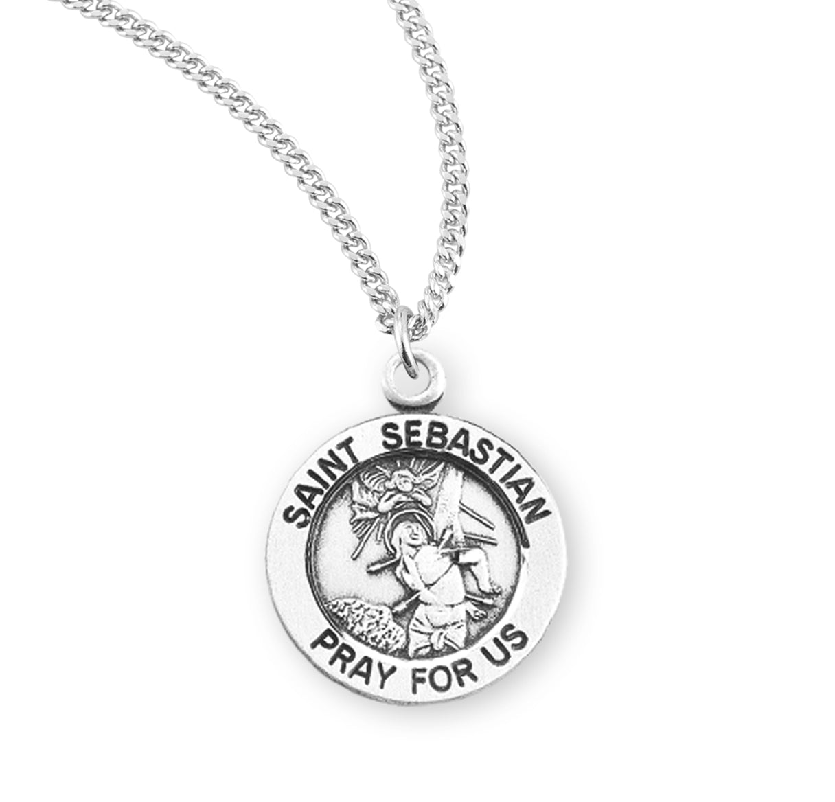 patron-saint-sebastian-round-sterling-silver-medal-the-catholic-shop