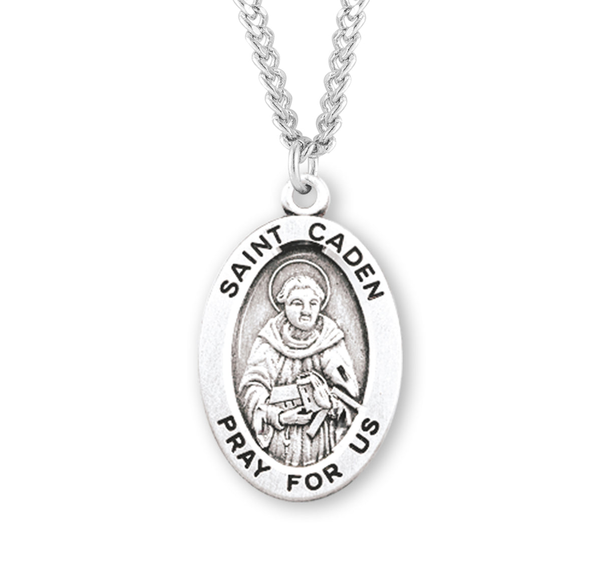 Patron Saint Caden Oval Sterling Silver Medal