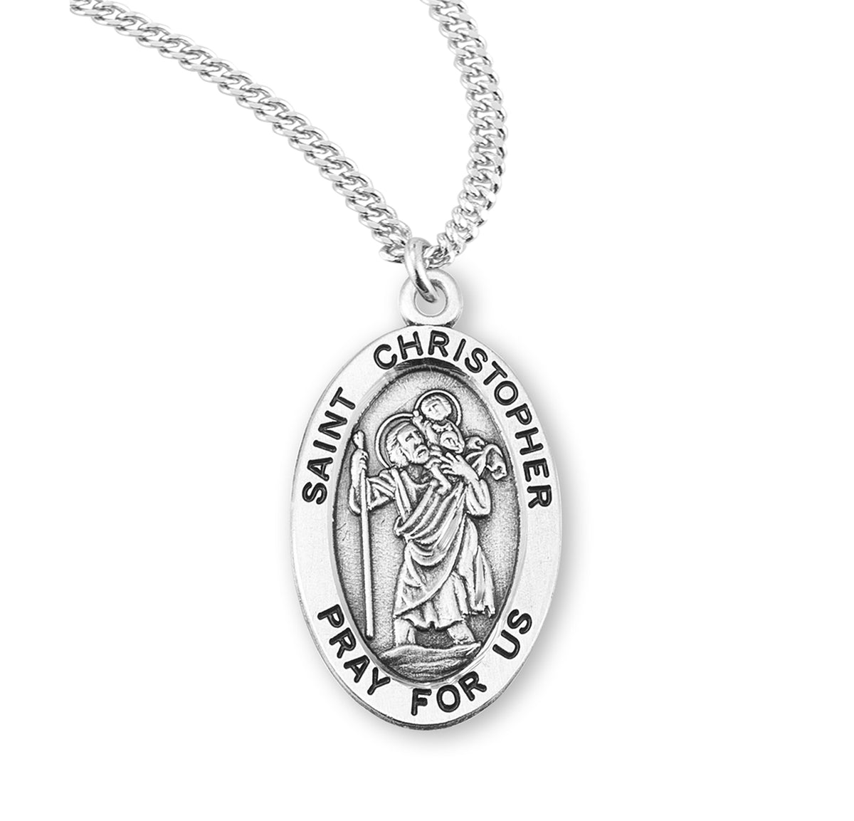 Patron Saint Damian of Molokai Oval Sterling Silver Medal