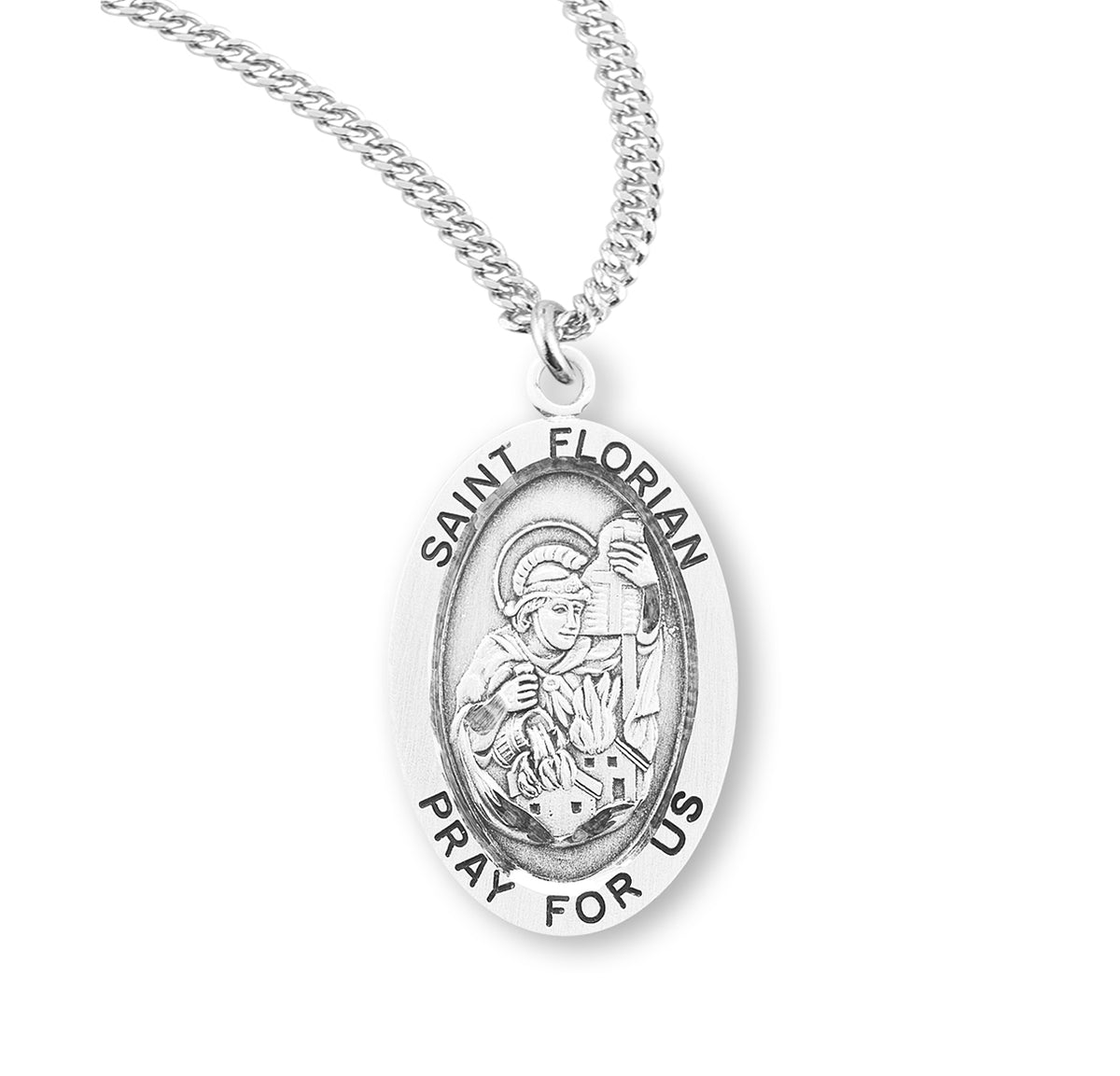 Patron Saint Francis Assisi Oval Sterling Silver Medal