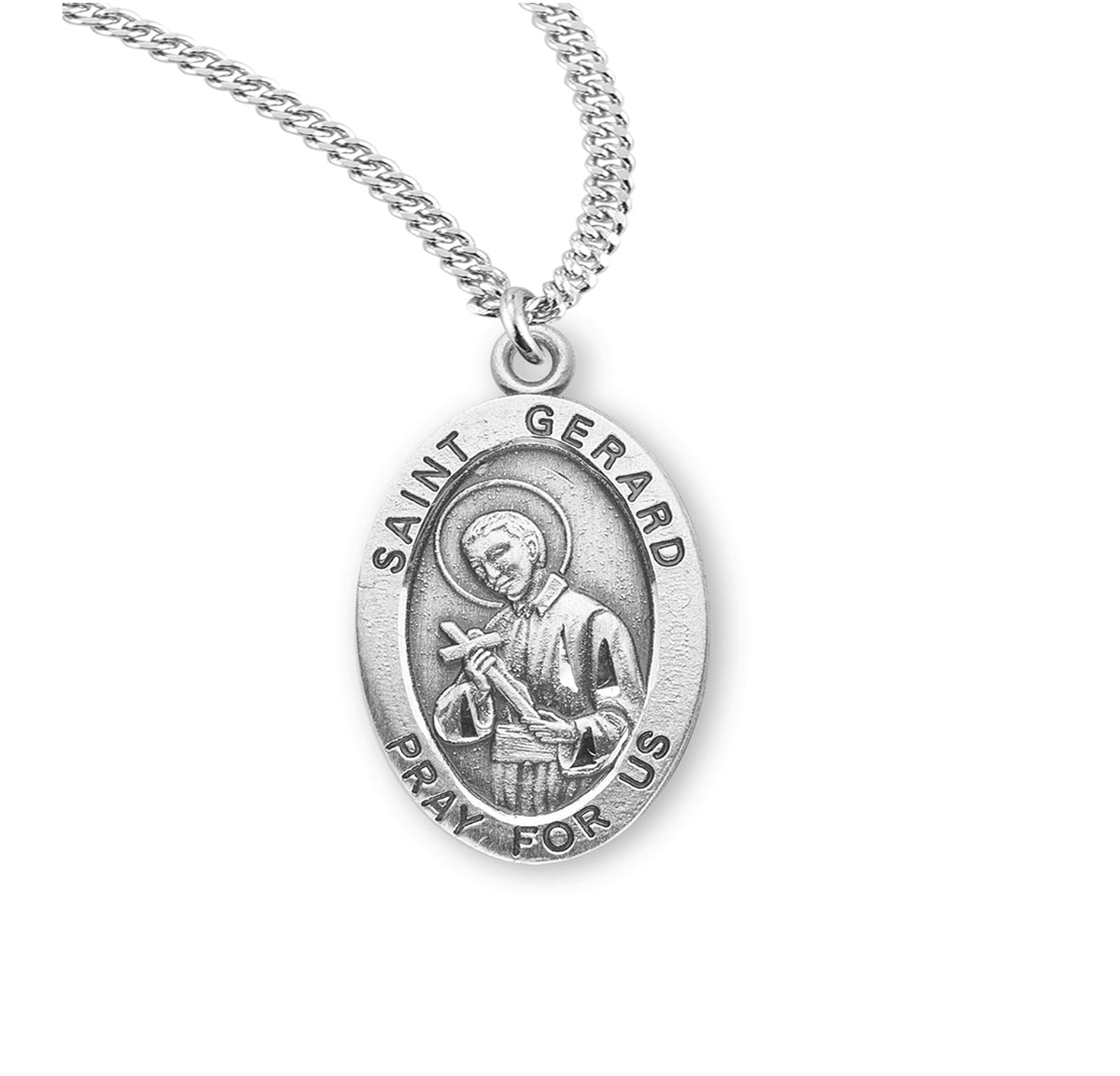 Patron Saint Gerard Oval Sterling Silver Medal