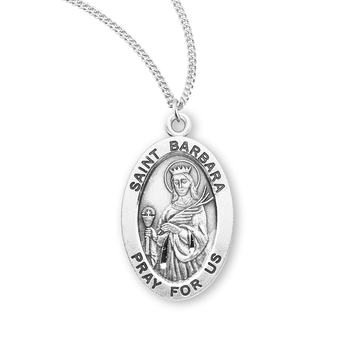 Patron Saint Bernadette Oval Sterling Silver Medal