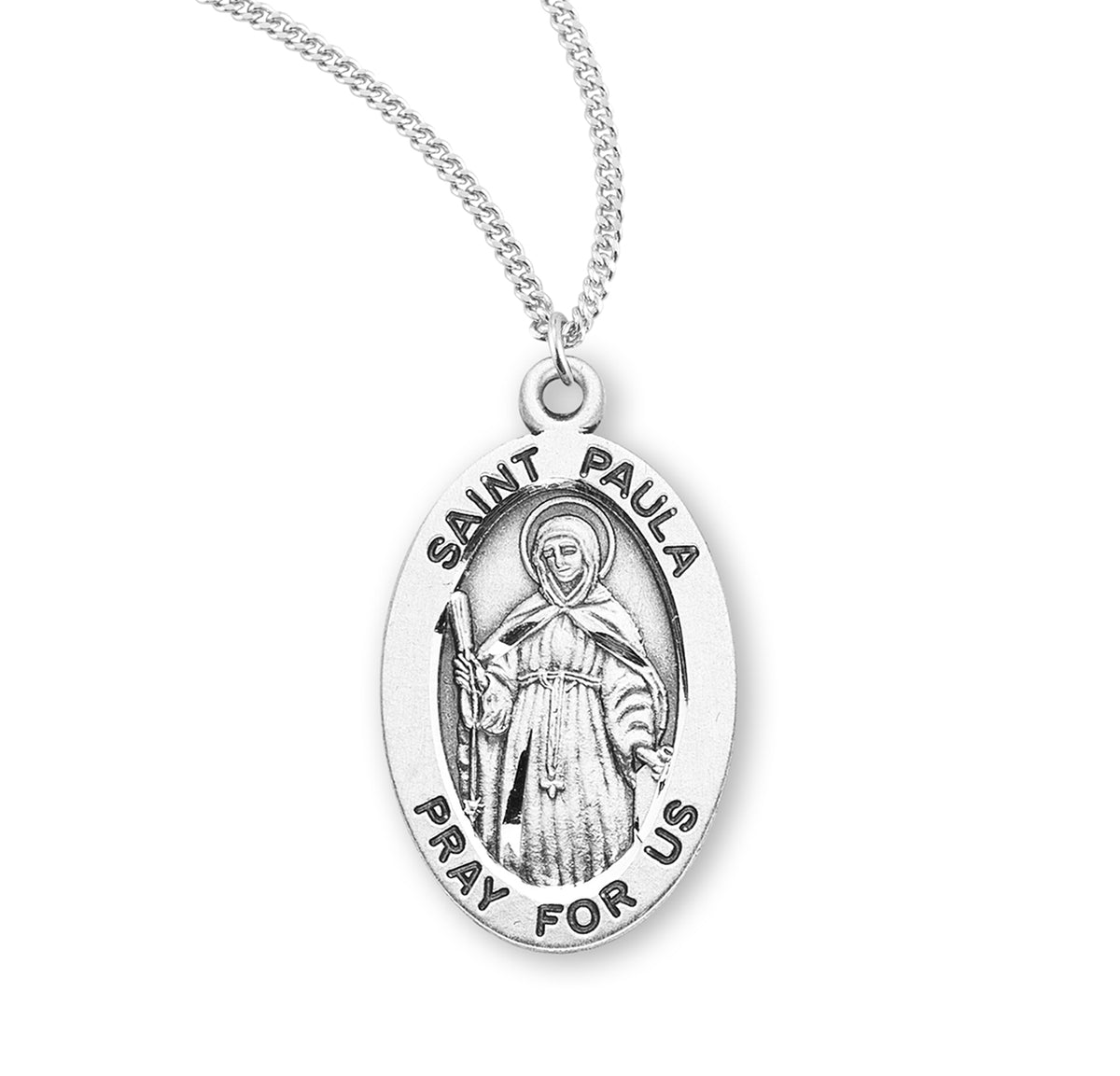 Patron Saint Paula Oval Sterling Silver Medal