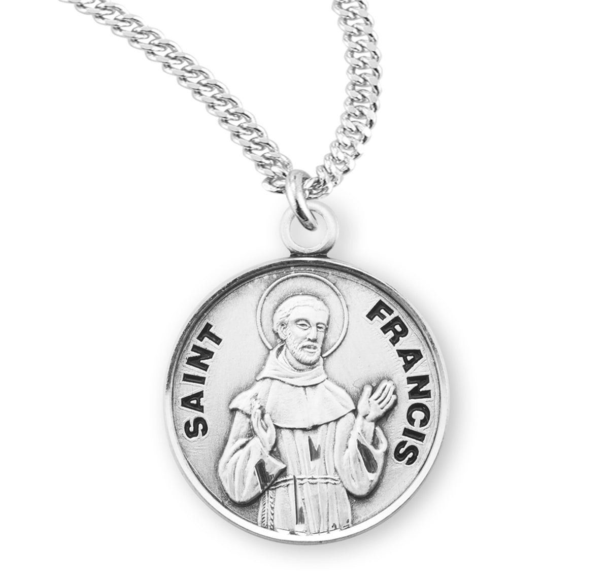 Patron Saint Genesius Round Sterling Silver Medal