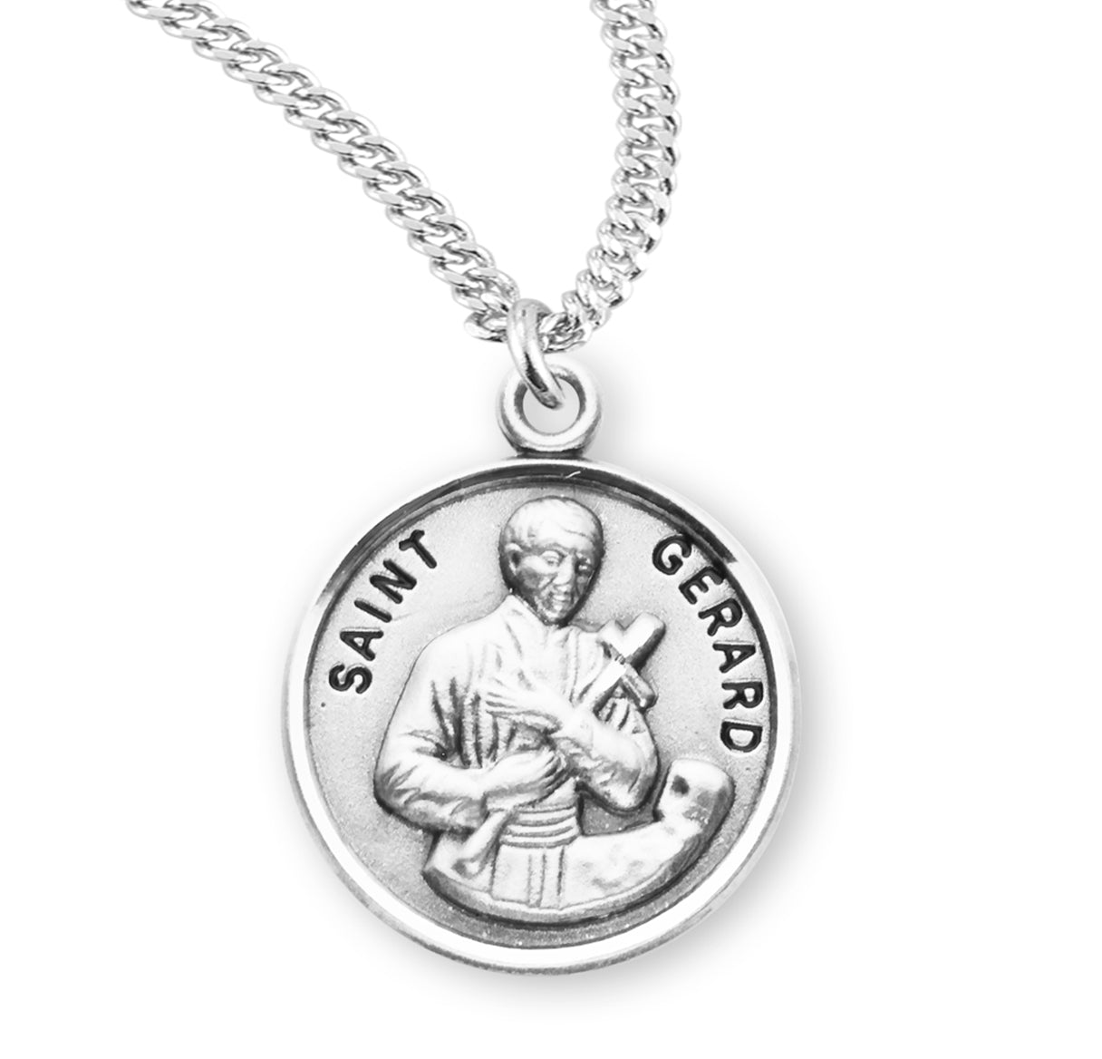 Patron Saint Gerard Round Sterling Silver Medal The Catholic Shop