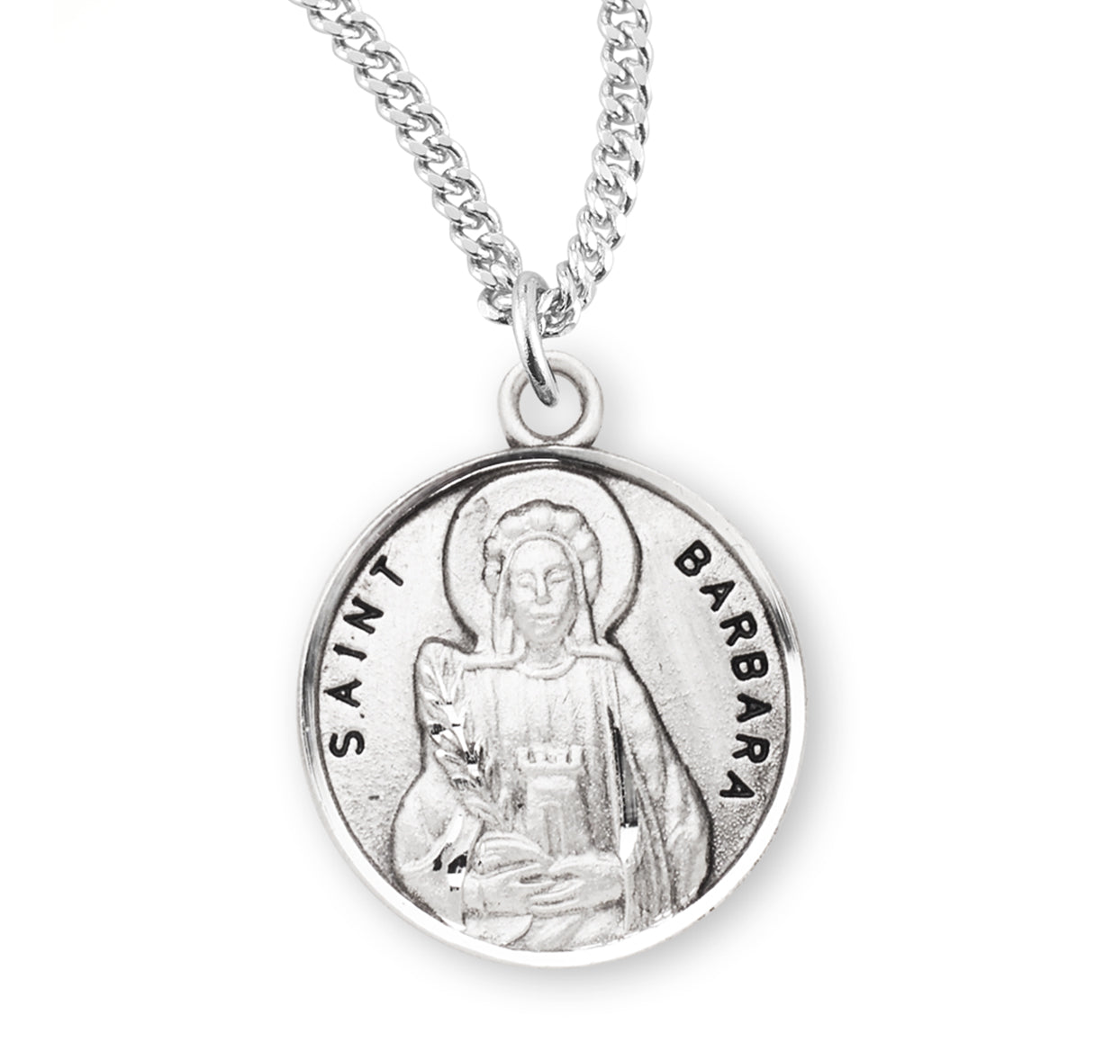 Patron Saint Bernadette Round Sterling Silver Medal