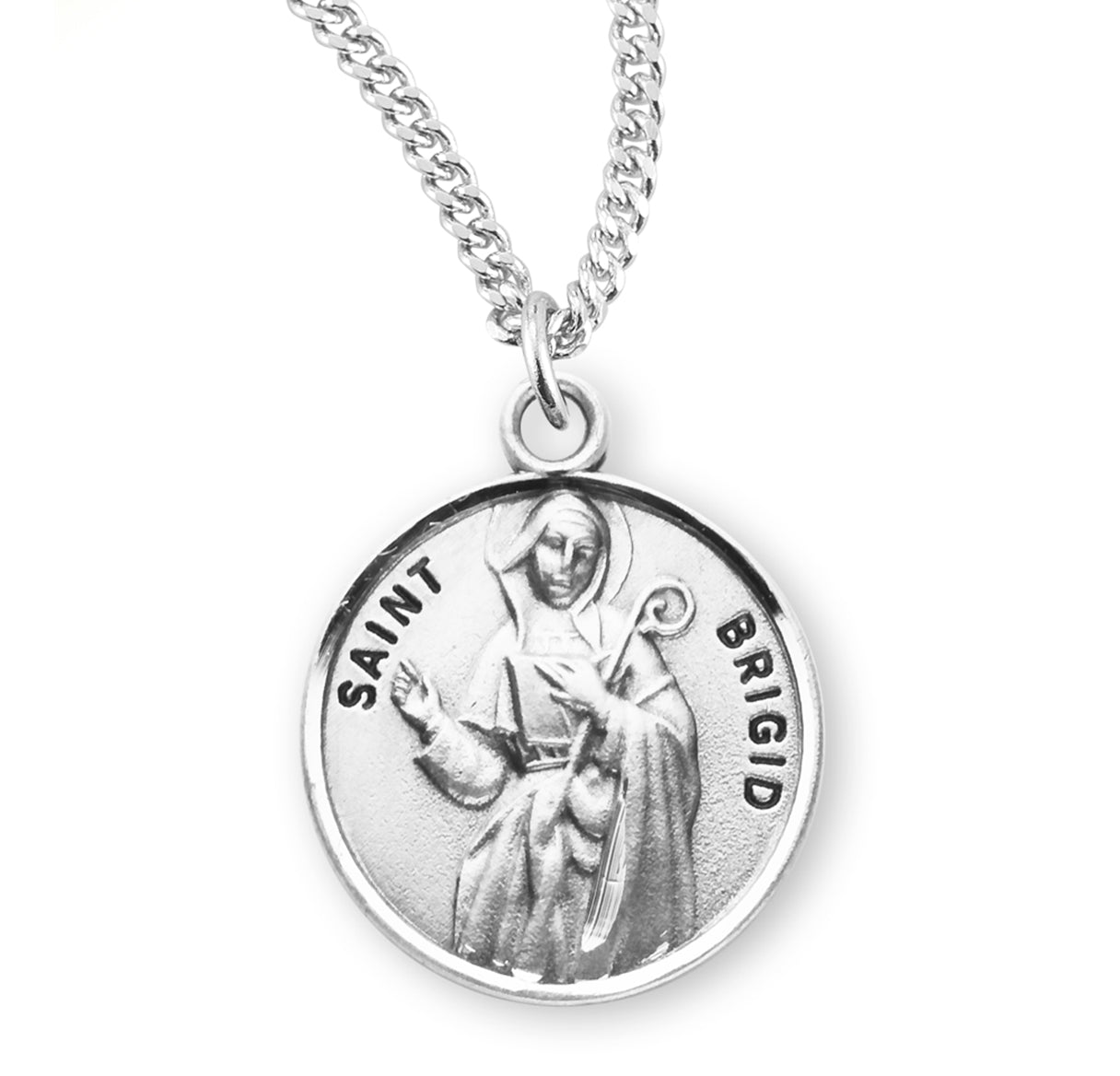 Patron Saint Catherine Round Sterling Silver Medal