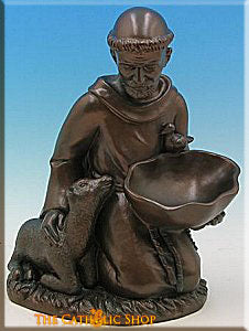 St. Francis Birdfeeder Bronze Finish 16"