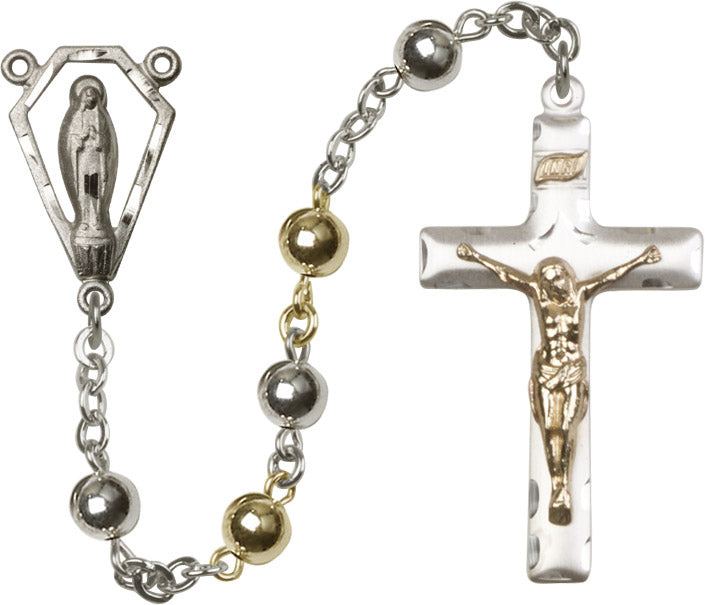 Sterling Silver Round Rosary 6MM