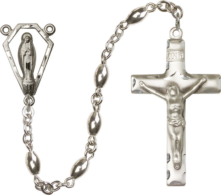 Sterling Silver Oval Rosary 5x7mm