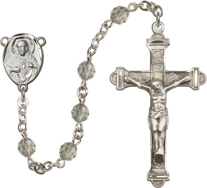 6mm Black Diamond Swarovski Rosary