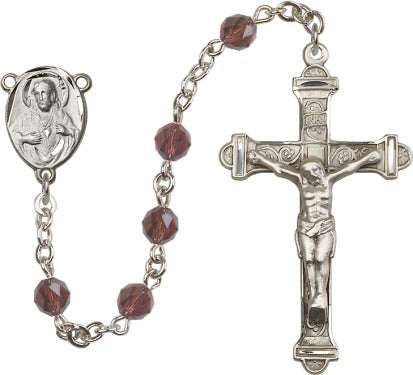 6mm Burgandy Swarovski  Rosary