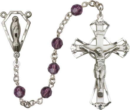 6mm Amethyst Swarovski  Rosary
