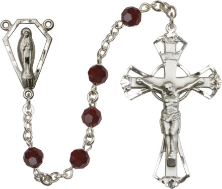 6mm Garnet Swarovski Rosary
