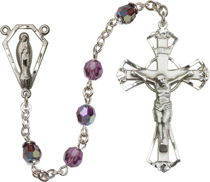 6mm Amethyst Swarovski, Austrian Tin Cut Aurora B