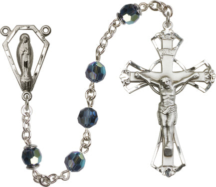 6mm Metalic Blue Swarovski, Austrian Tin Cut Auro