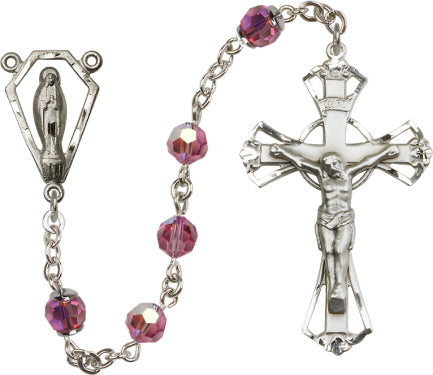 6mm Rose Swarovski, Austrian Tin Cut Aurora Borea