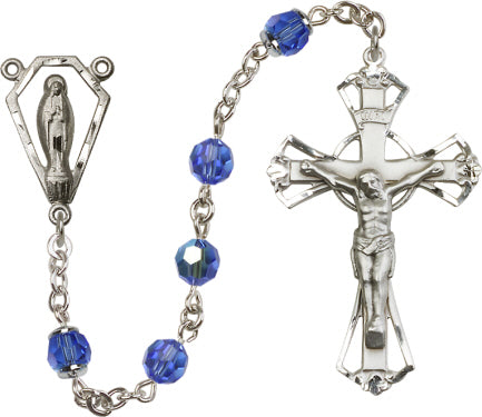 6mm Sapphire Swarovski, Austrian Tin Cut Aurora B