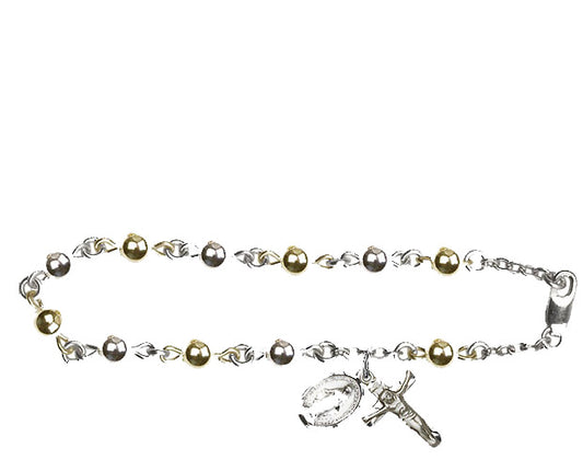 5mm Sterling Silver Round  Rosary Bracelet