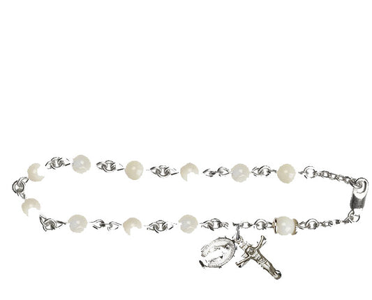 6mm Mother of Pearl  Rosary Bracelet