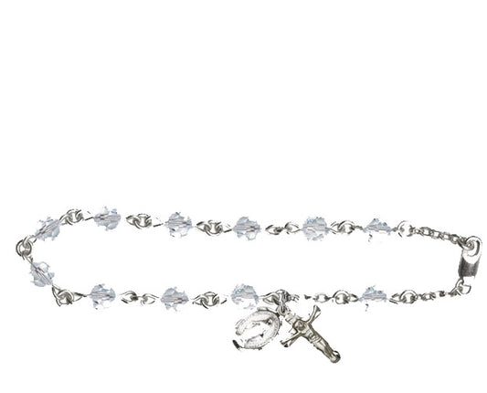 6mm Lt. Azore Swarovski  Rosary Bracelet