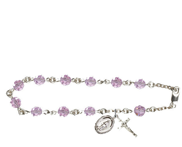 6mm Alexandrite Swarovski Rosary Bracelet