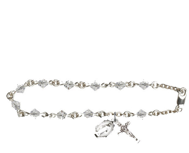 5mm Crystal Swarovski Rundell-Shaped Rosary Brac