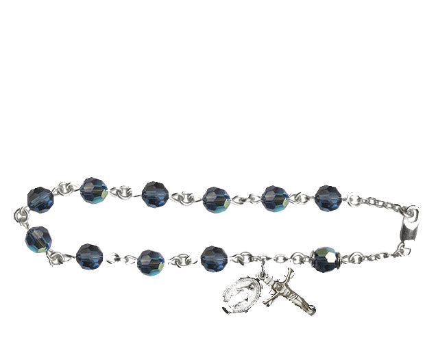 6mm Metalic Blue Swarovski, Austrian Tin Cut Auro