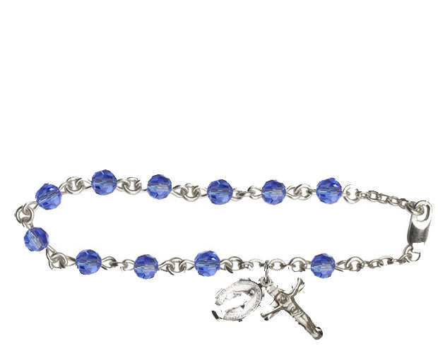 5mm Sapphire Swarovski Rosary Bracelet