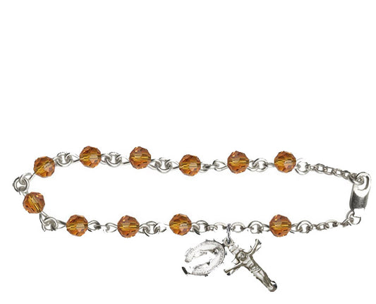 5mm Topaz Swarovski  Rosary Bracelet