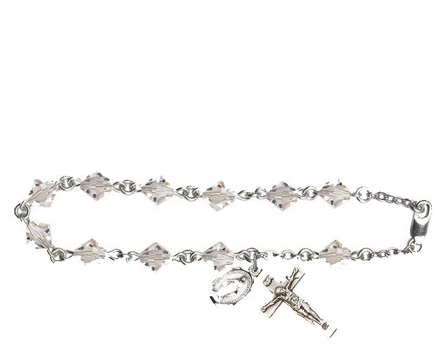 6mm Crystal Swarovski Rundell Rosary Bracelet