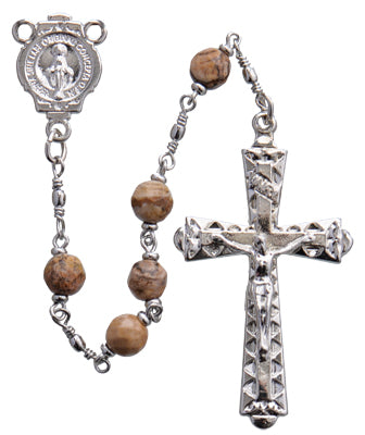 Picture Jasper Round Rosary