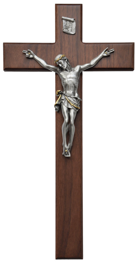 Wall Crucifix Walnut 18"