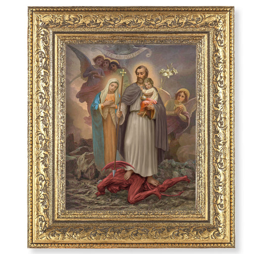 The St. Joseph "Terror of Demons" Gold-Leaf Antique Framed Art