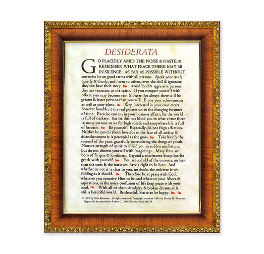 Desiderata Natural Tiger Cherry Framed Art