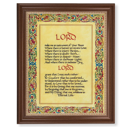 St. Francis Peace Prayer Dark Walnut Framed Art