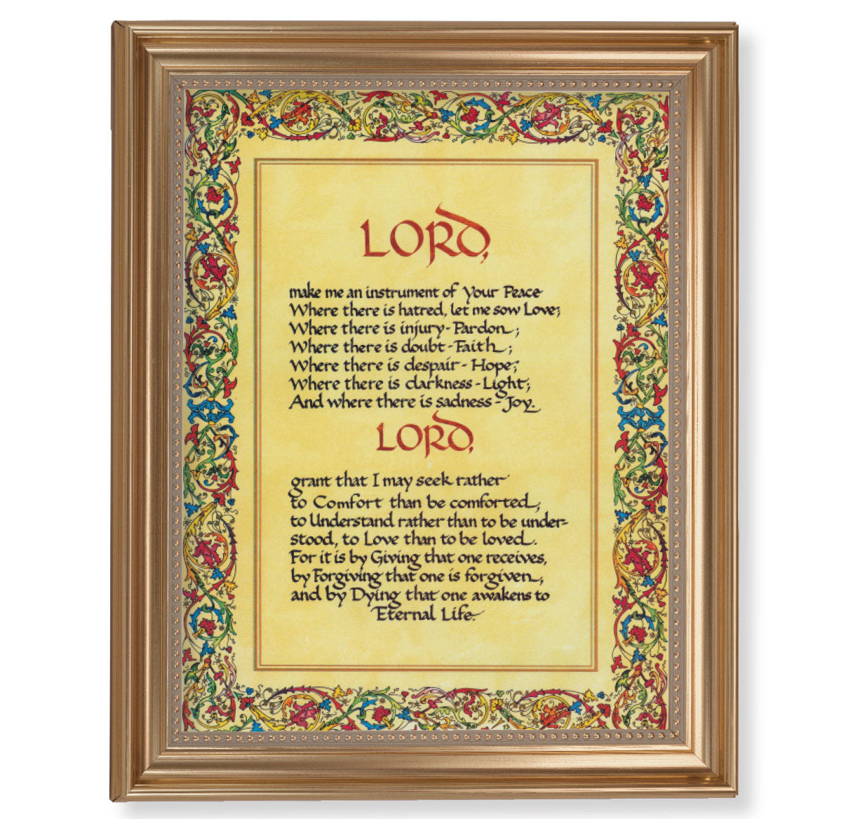 St. Francis Peace Prayer Gold Framed Art