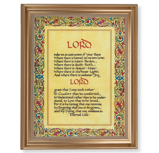 St. Francis Peace Prayer Gold Framed Art