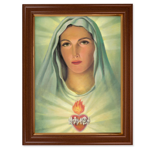 Immaculate Heart of Mary Walnut Finish Framed Art