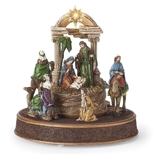 Musical Rotating Nativity Scene 9.25" LED